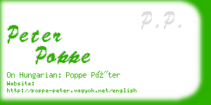 peter poppe business card